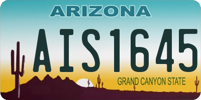 AZ license plate AIS1645