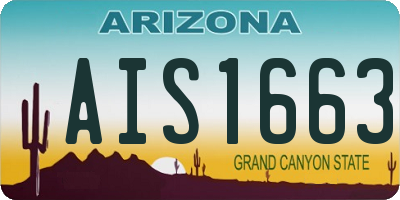 AZ license plate AIS1663