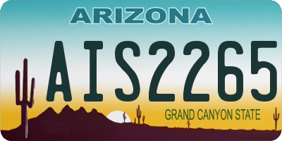 AZ license plate AIS2265