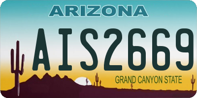 AZ license plate AIS2669