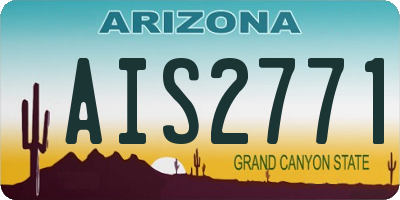 AZ license plate AIS2771