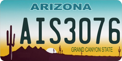 AZ license plate AIS3076