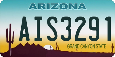 AZ license plate AIS3291