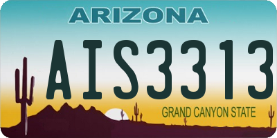 AZ license plate AIS3313