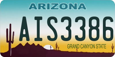 AZ license plate AIS3386