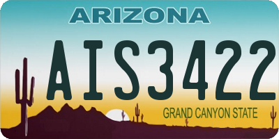 AZ license plate AIS3422
