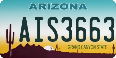 AZ license plate AIS3663