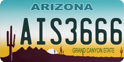 AZ license plate AIS3666