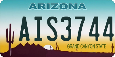 AZ license plate AIS3744