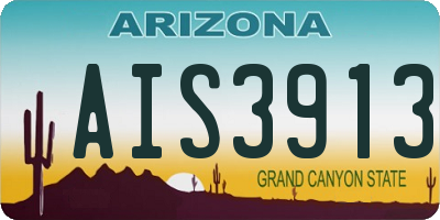 AZ license plate AIS3913