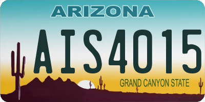 AZ license plate AIS4015