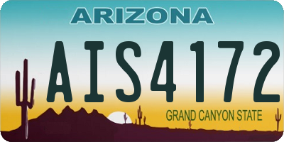 AZ license plate AIS4172