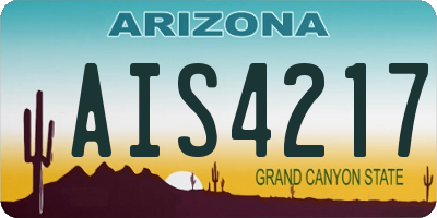 AZ license plate AIS4217