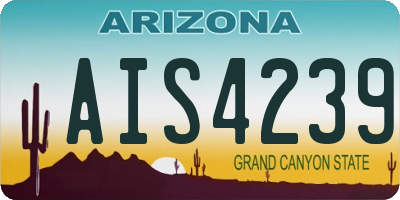AZ license plate AIS4239