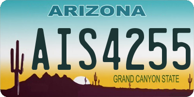 AZ license plate AIS4255