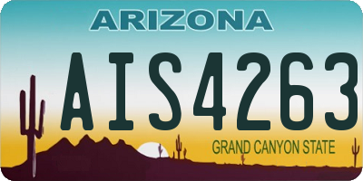 AZ license plate AIS4263