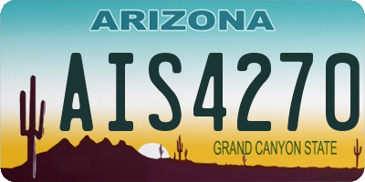 AZ license plate AIS4270