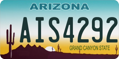 AZ license plate AIS4292