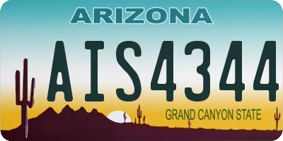 AZ license plate AIS4344