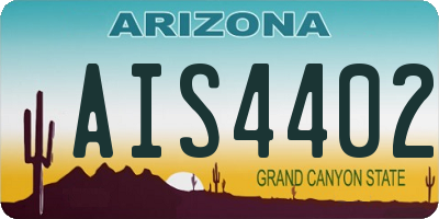 AZ license plate AIS4402