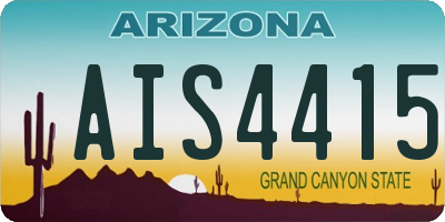 AZ license plate AIS4415