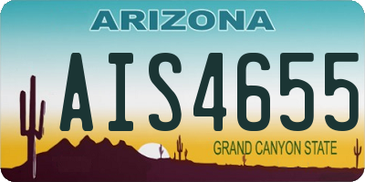 AZ license plate AIS4655