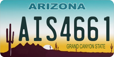 AZ license plate AIS4661