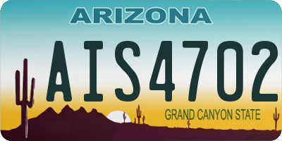 AZ license plate AIS4702