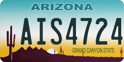 AZ license plate AIS4724
