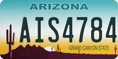 AZ license plate AIS4784