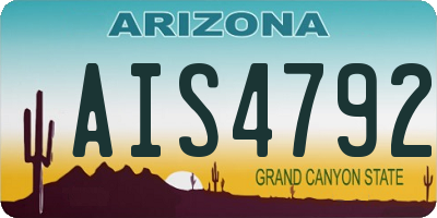 AZ license plate AIS4792