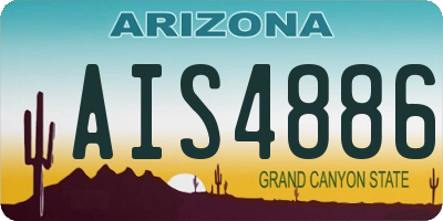 AZ license plate AIS4886