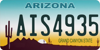 AZ license plate AIS4935