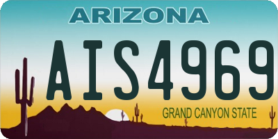 AZ license plate AIS4969