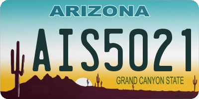 AZ license plate AIS5021