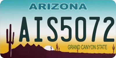 AZ license plate AIS5072
