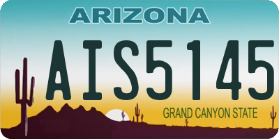 AZ license plate AIS5145