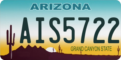 AZ license plate AIS5722