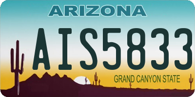 AZ license plate AIS5833