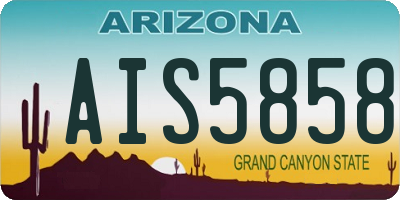 AZ license plate AIS5858