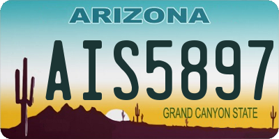 AZ license plate AIS5897