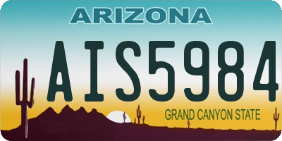 AZ license plate AIS5984