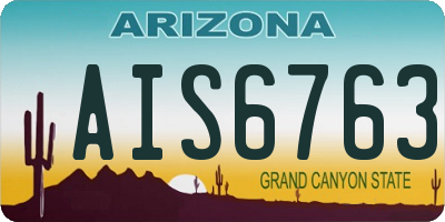 AZ license plate AIS6763
