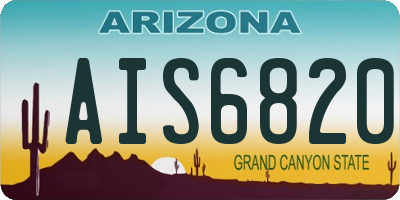 AZ license plate AIS6820
