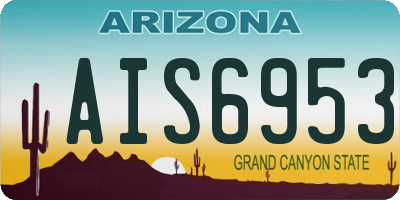 AZ license plate AIS6953