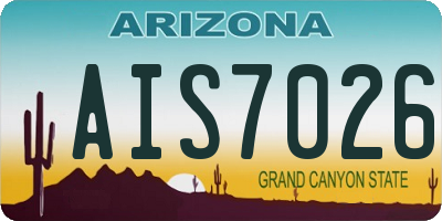 AZ license plate AIS7026