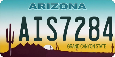 AZ license plate AIS7284