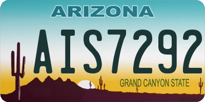 AZ license plate AIS7292