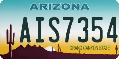 AZ license plate AIS7354