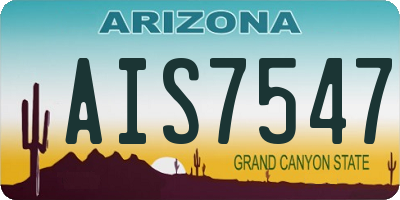 AZ license plate AIS7547